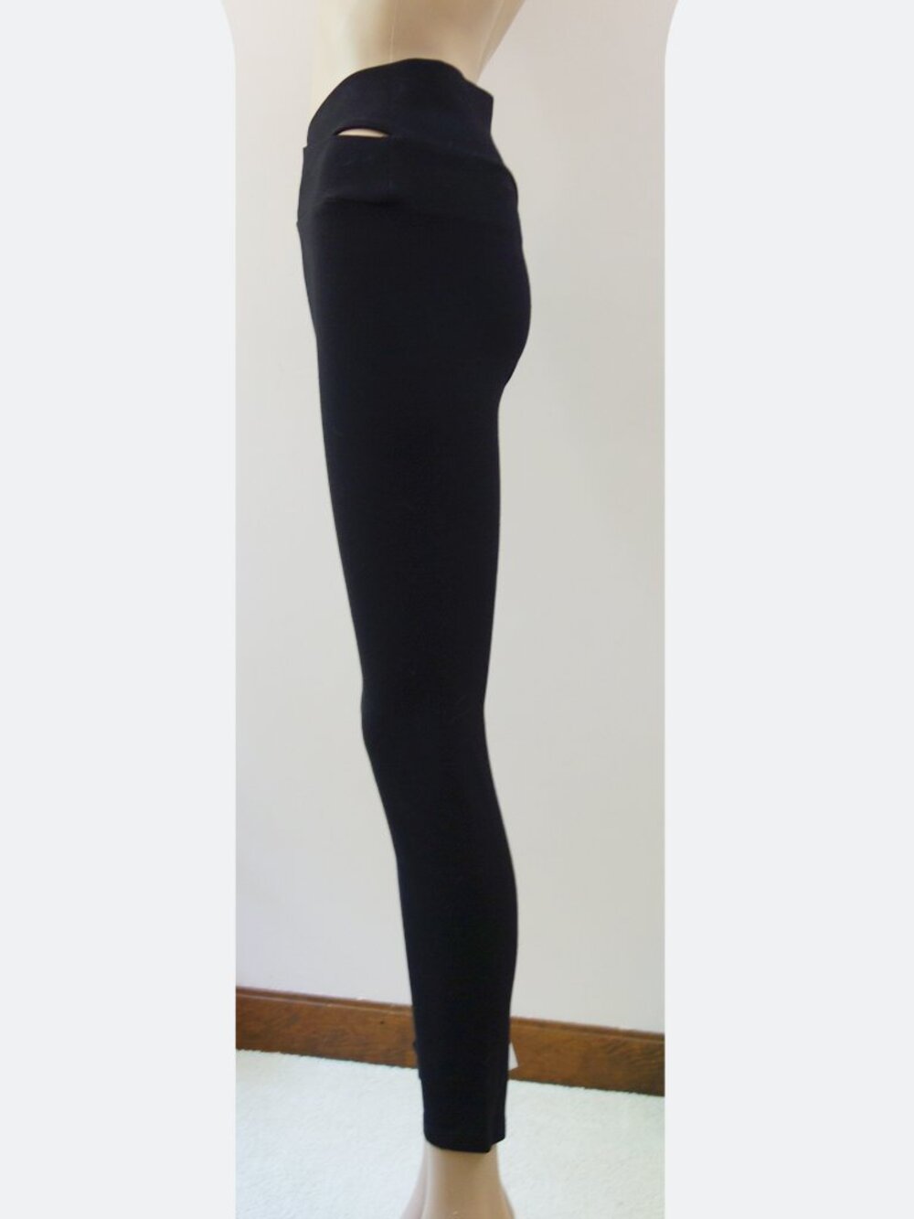 Zara Slit Criss Cross Waist Black High Rise Slim Fit Leggings (M) EUC
